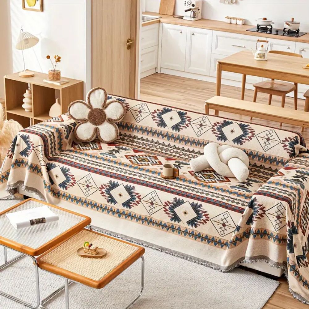 Tessuto Nomade: Copertura per divano in pregiata chenille con motivo artistico e comfort accogliente – per divano e lounge
