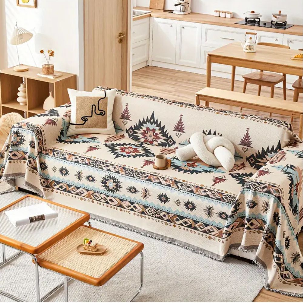 Tessuto Nomade: Copertura per divano in pregiata chenille con motivo artistico e comfort accogliente – per divano e lounge