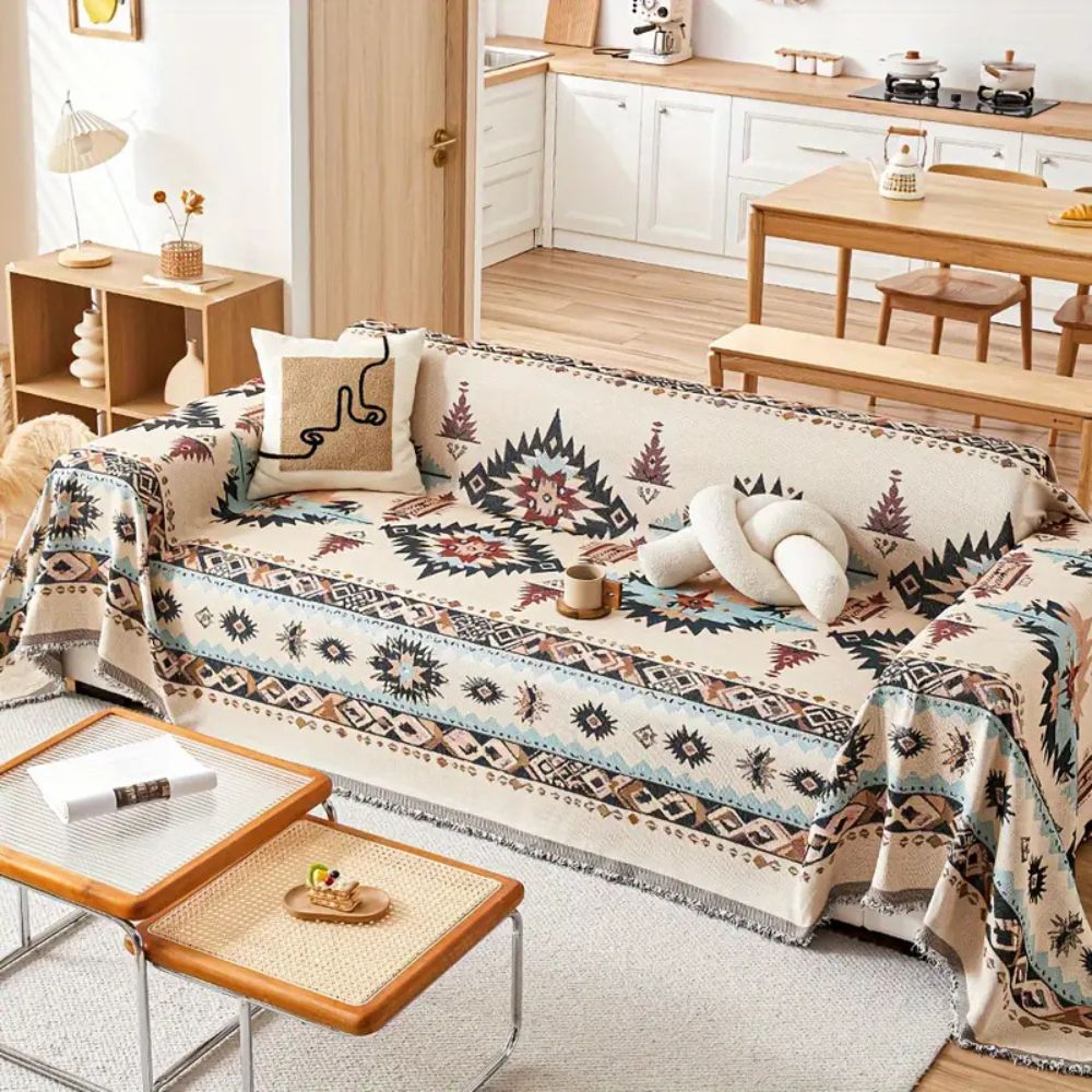 Tessuto Nomade: Copertura per divano in pregiata chenille con motivo artistico e comfort accogliente – per divano e lounge