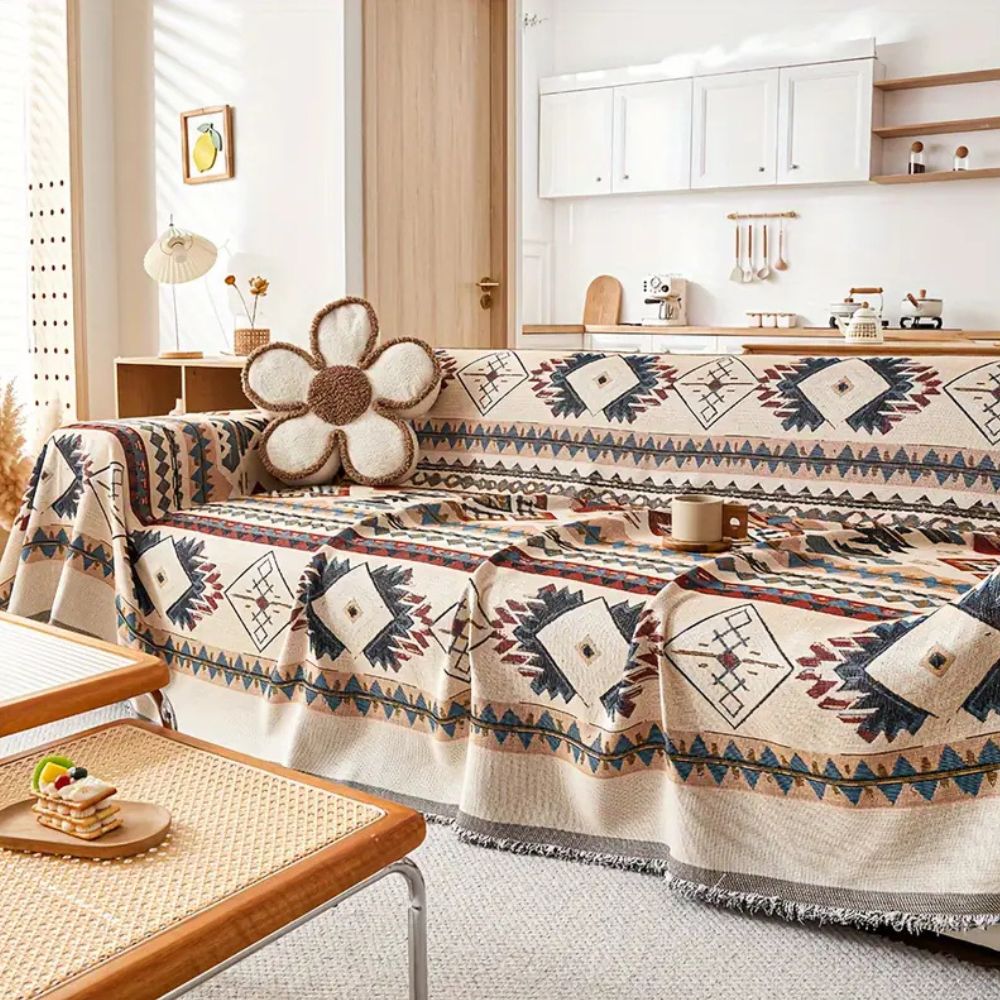 Tessuto Nomade: Copertura per divano in pregiata chenille con motivo artistico e comfort accogliente – per divano e lounge