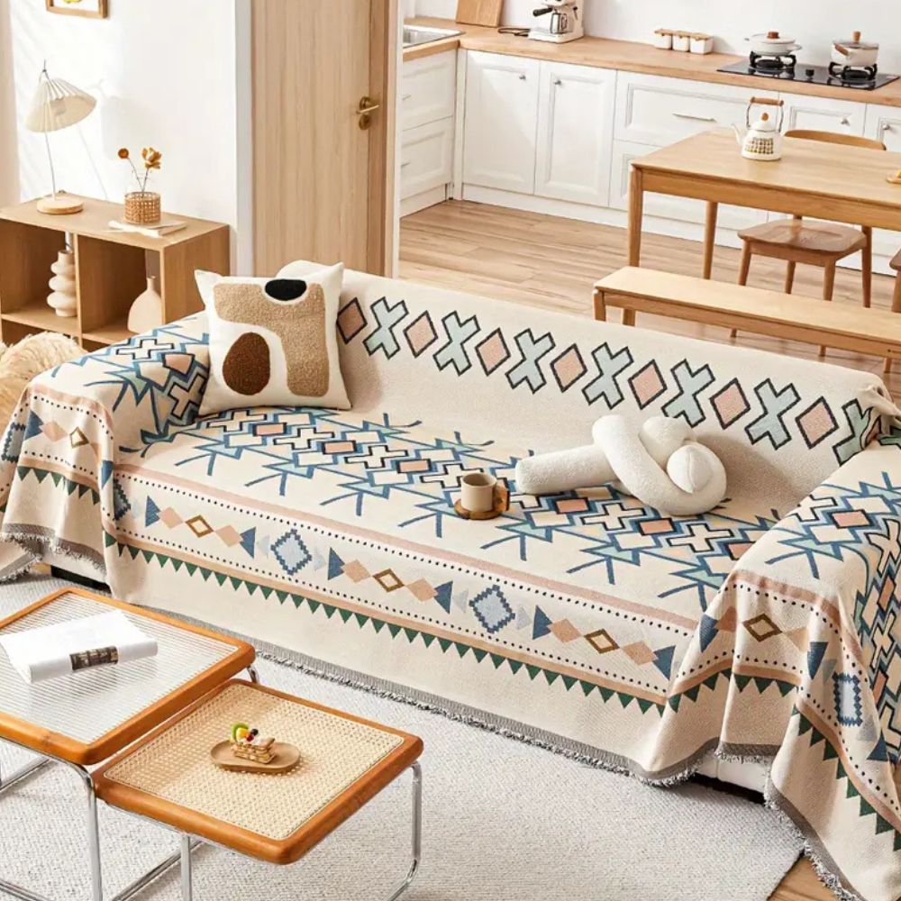 Tessuto Nomade: Copertura per divano in pregiata chenille con motivo artistico e comfort accogliente – per divano e lounge