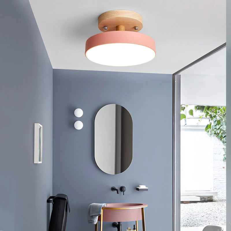 NordAcorn: Lampada da soffitto in legno in stile scandinavo – Moderna lampada a soffitto a LED per corridoio e camera da letto