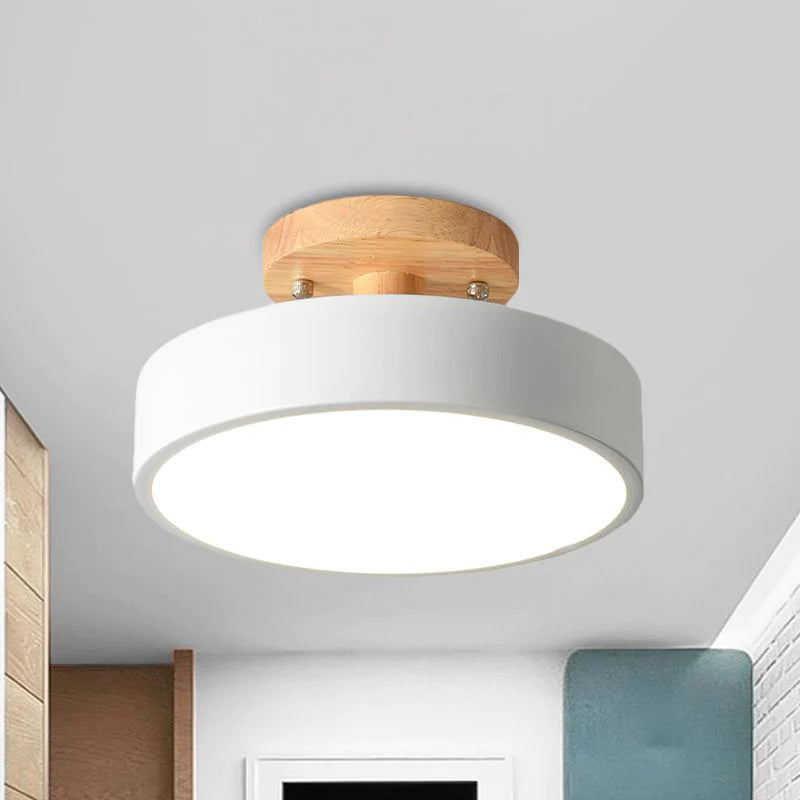 NordAcorn: Lampada da soffitto in legno in stile scandinavo – Moderna lampada a soffitto a LED per corridoio e camera da letto
