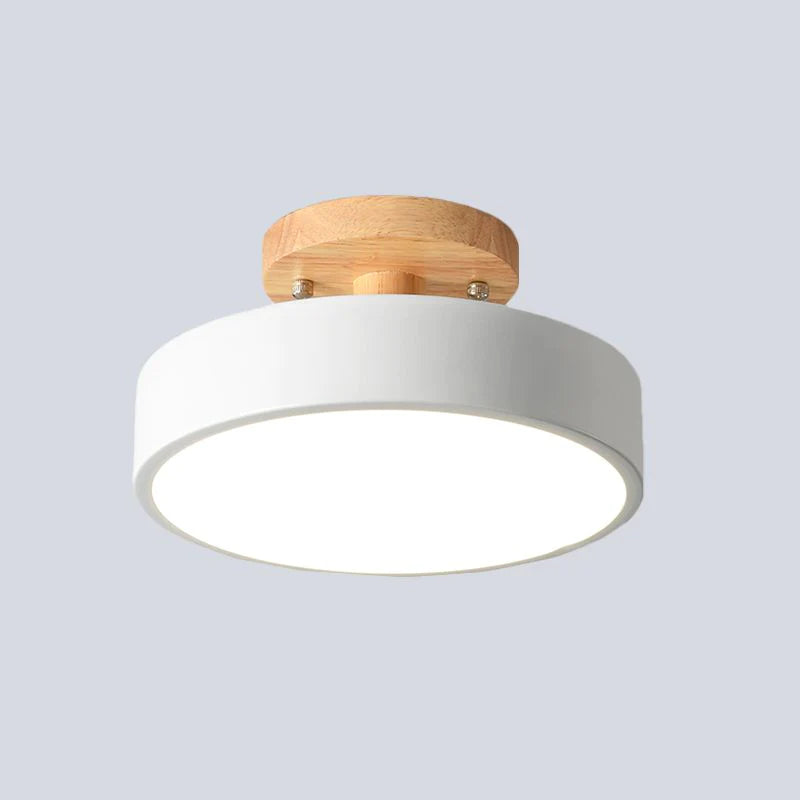 NordAcorn: Lampada da soffitto in legno in stile scandinavo – Moderna lampada a soffitto a LED per corridoio e camera da letto