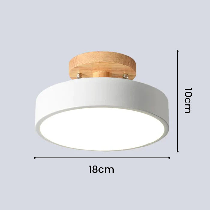 NordAcorn: Lampada da soffitto in legno in stile scandinavo – Moderna lampada a soffitto a LED per corridoio e camera da letto