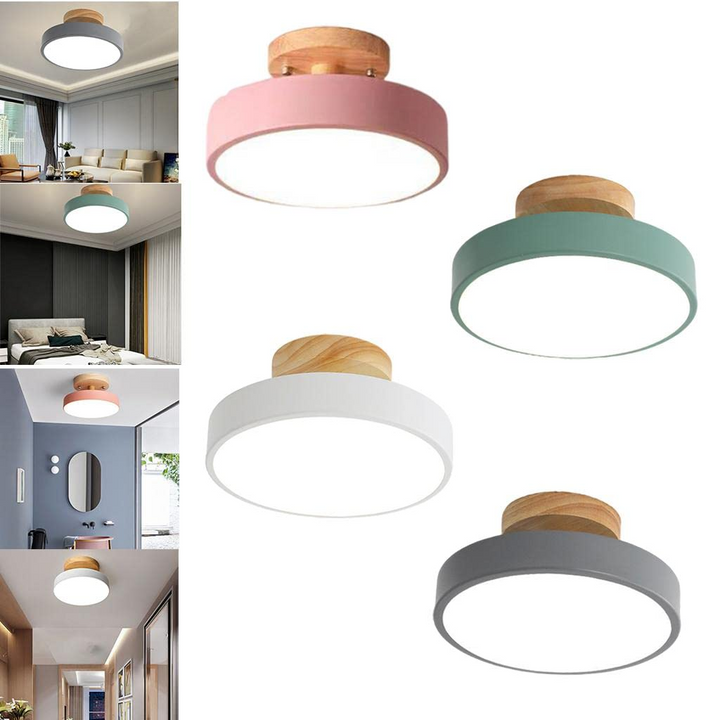 NordAcorn: Lampada da soffitto in legno in stile scandinavo – Moderna lampada a soffitto a LED per corridoio e camera da letto