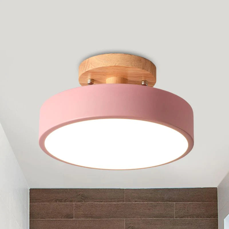 NordAcorn: Lampada da soffitto in legno in stile scandinavo – Moderna lampada a soffitto a LED per corridoio e camera da letto