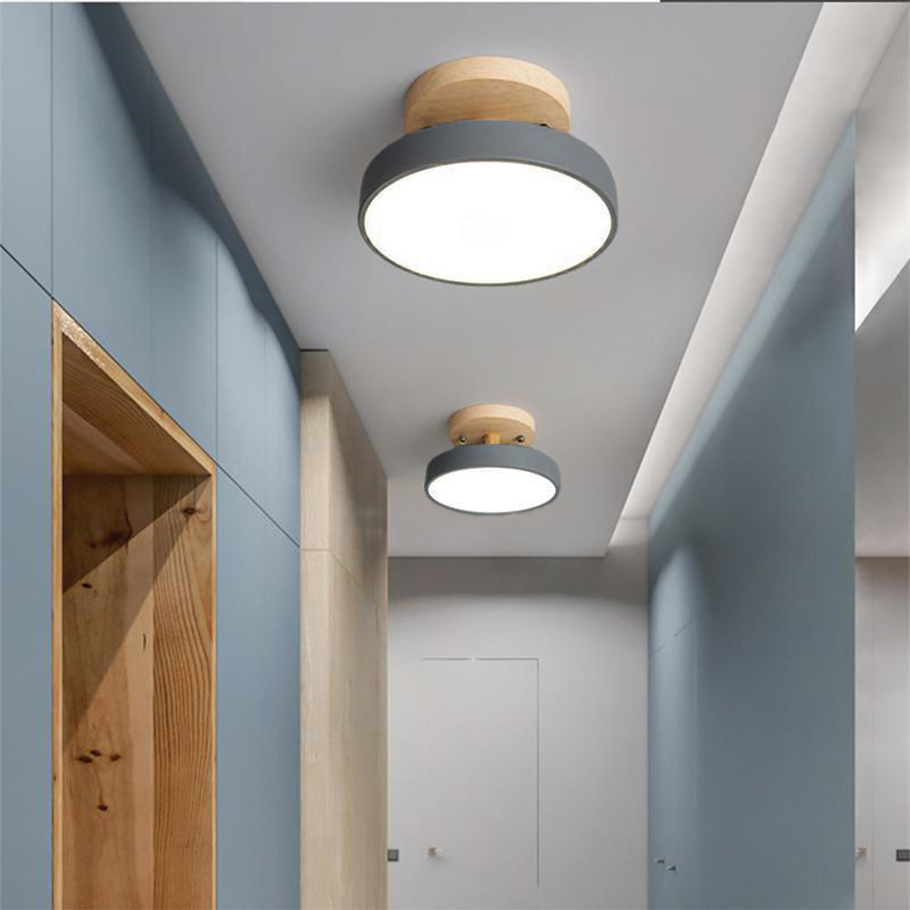 NordAcorn: Lampada da soffitto in legno in stile scandinavo – Moderna lampada a soffitto a LED per corridoio e camera da letto