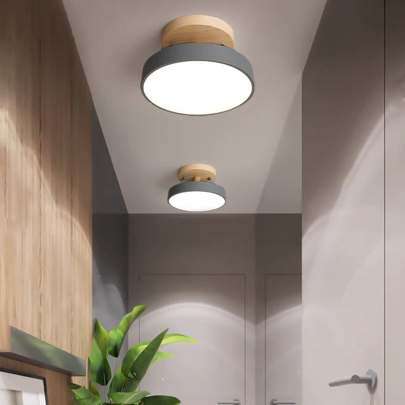 NordAcorn: Lampada da soffitto in legno in stile scandinavo – Moderna lampada a soffitto a LED per corridoio e camera da letto