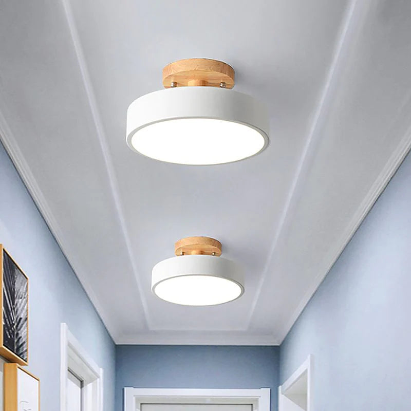 NordAcorn: Lampada da soffitto in legno in stile scandinavo – Moderna lampada a soffitto a LED per corridoio e camera da letto