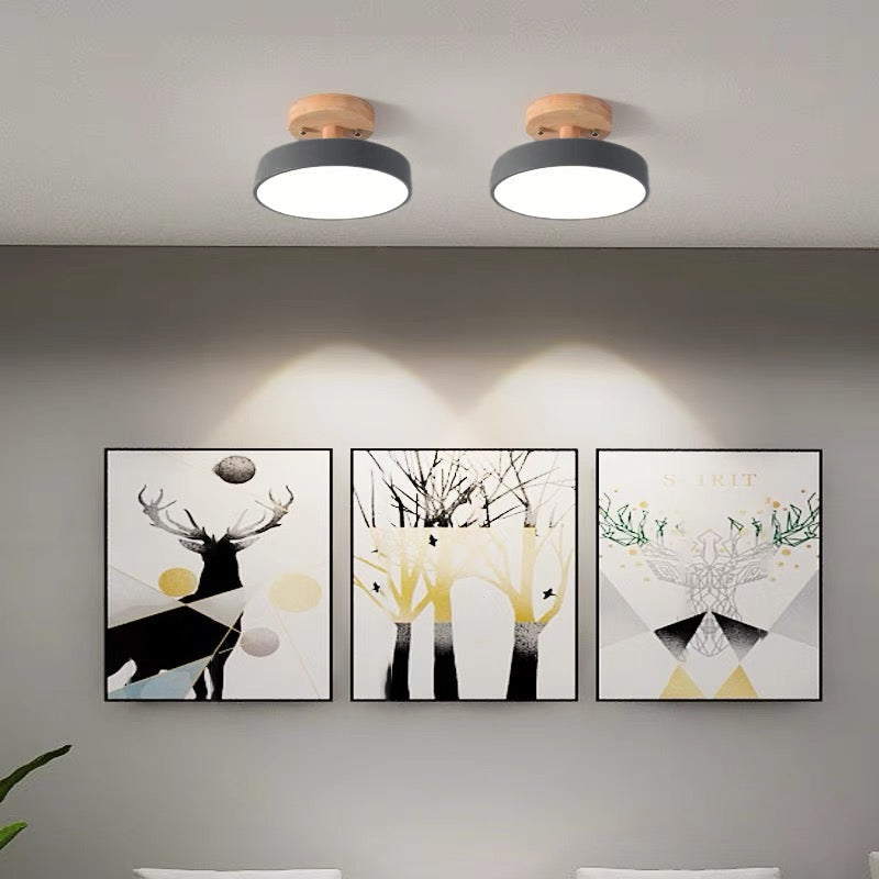NordAcorn: Lampada da soffitto in legno in stile scandinavo – Moderna lampada a soffitto a LED per corridoio e camera da letto