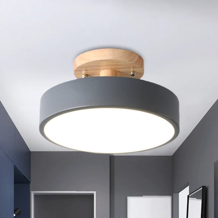 NordAcorn: Lampada da soffitto in legno in stile scandinavo – Moderna lampada a soffitto a LED per corridoio e camera da letto
