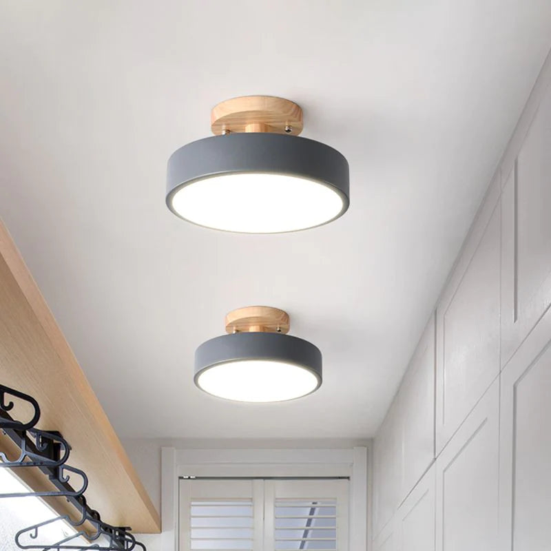 NordAcorn: Lampada da soffitto in legno in stile scandinavo – Moderna lampada a soffitto a LED per corridoio e camera da letto