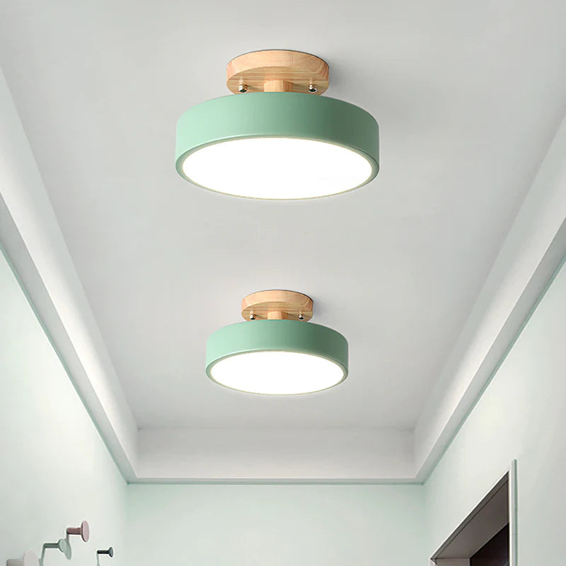 NordAcorn: Lampada da soffitto in legno in stile scandinavo – Moderna lampada a soffitto a LED per corridoio e camera da letto