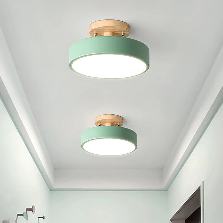 NordAcorn: Lampada da soffitto in legno in stile scandinavo – Moderna lampada a soffitto a LED per corridoio e camera da letto