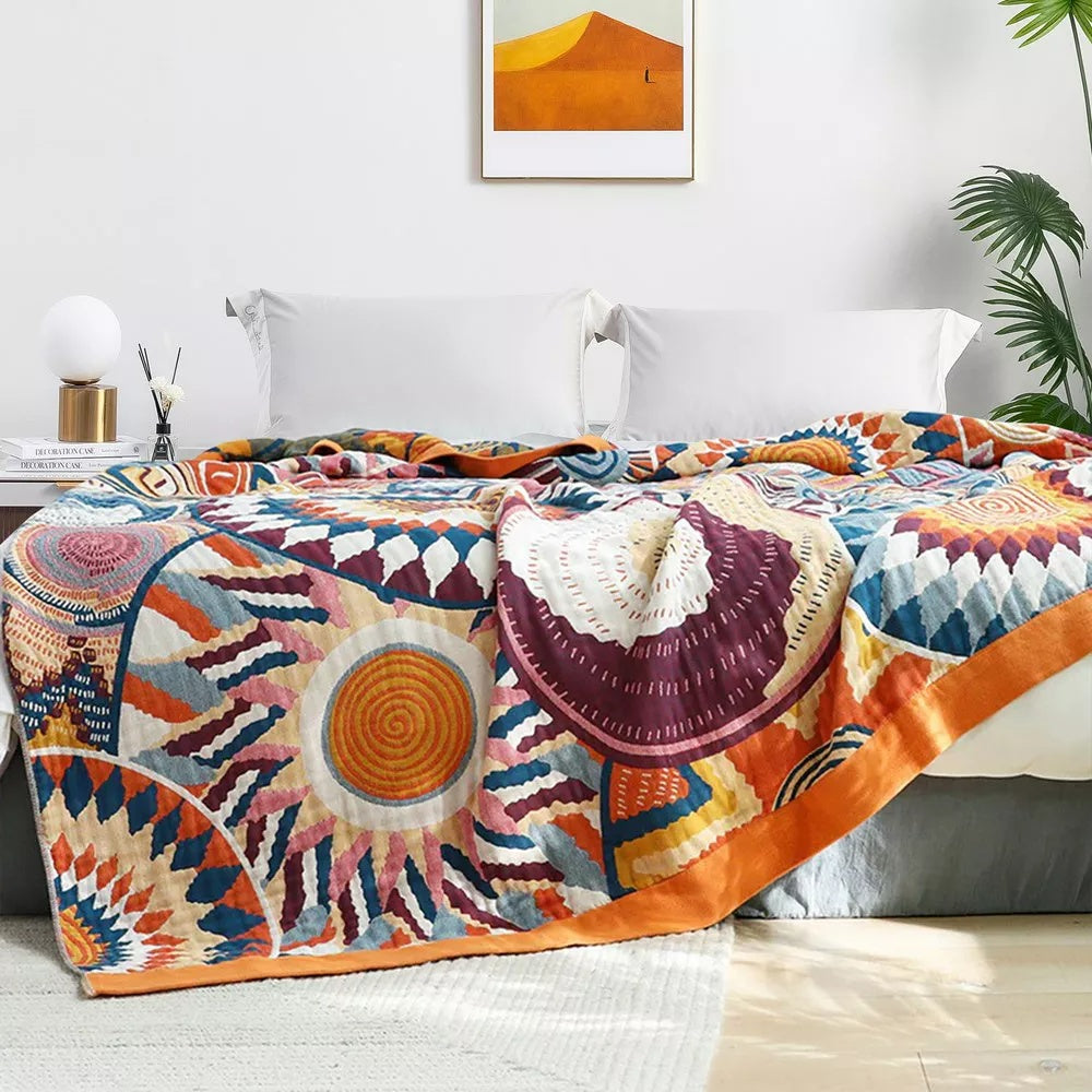 NordCotton: Coperta in cotone traspirante – Coperta morbida per soggiorno e camera da letto