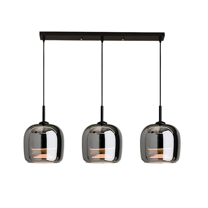NordGlas: Lampada a sospensione in vetro nero dal design nordico – Moderno lampadario LED