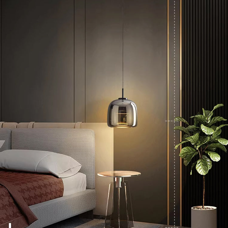 NordGlas: Lampada a sospensione in vetro nero dal design nordico – Moderno lampadario LED
