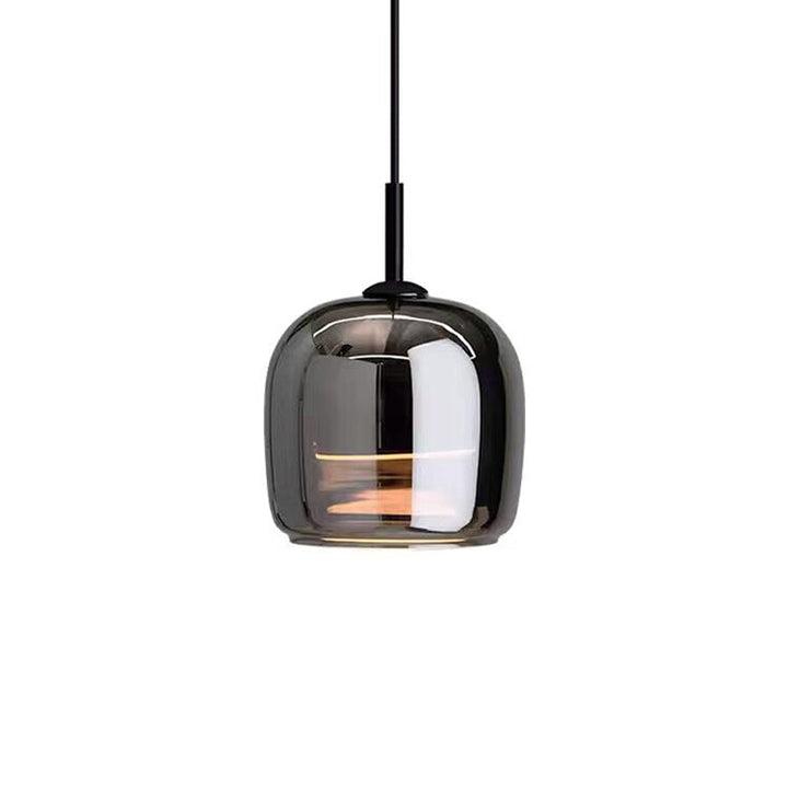 NordGlas: Lampada a sospensione in vetro nero dal design nordico – Moderno lampadario LED