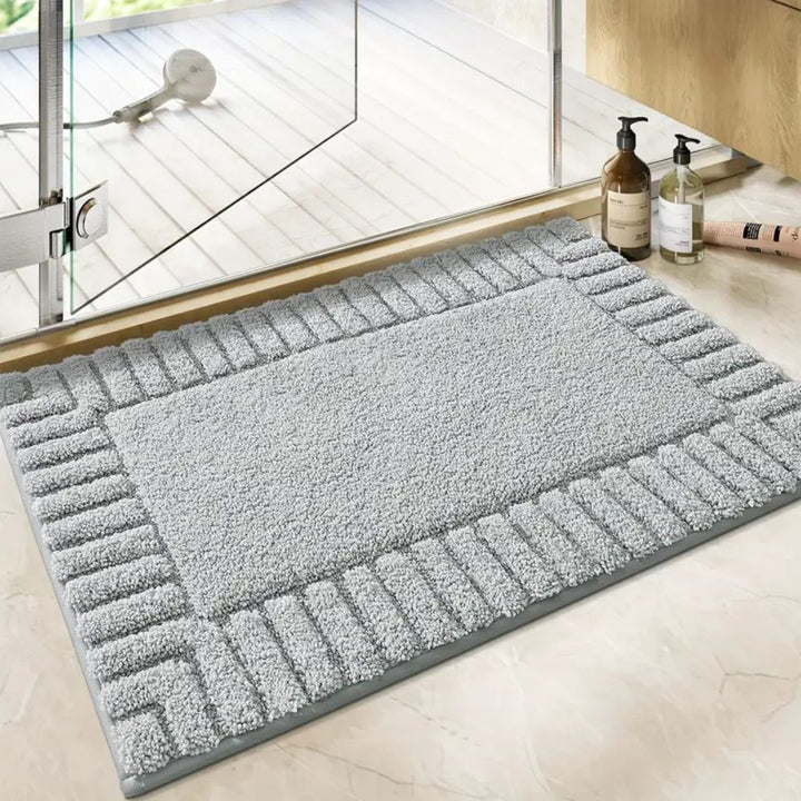 NordLinen: Tappetino da Bagno Antiscivolo in Design a Strisce – Morbido, Assorbente e Lavabile