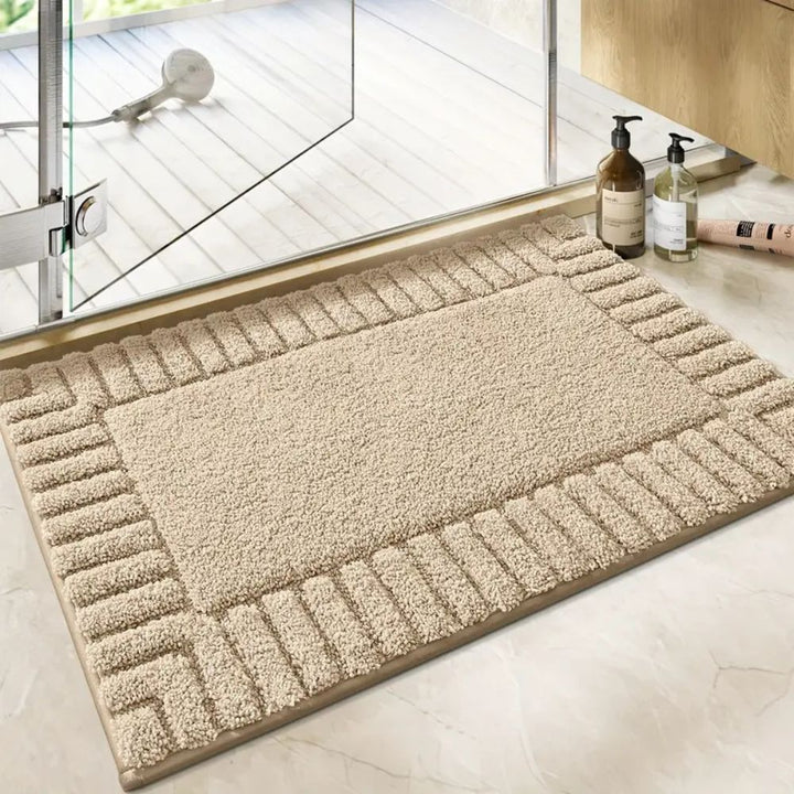 NordLinen: Tappetino da Bagno Antiscivolo in Design a Strisce – Morbido, Assorbente e Lavabile