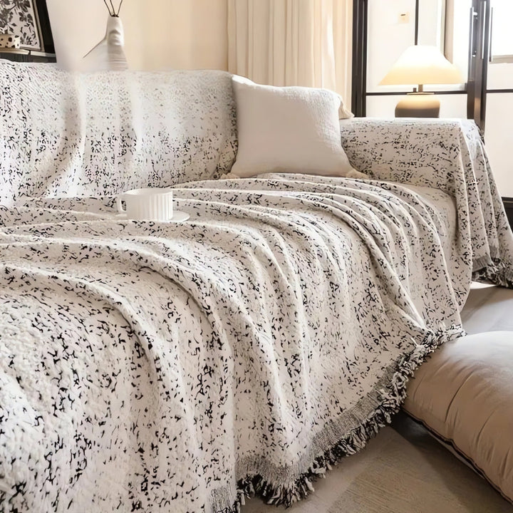 NordWeave: Copridivano reversibile in stile Boho – Rivestimento per divano scandinavo in cotone e microfibra