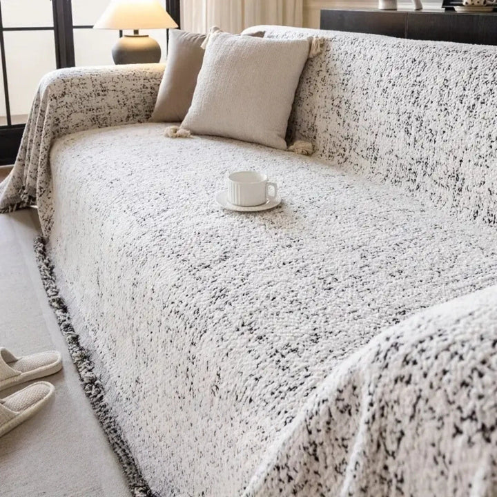 NordWeave: Copridivano reversibile in stile Boho – Rivestimento per divano scandinavo in cotone e microfibra