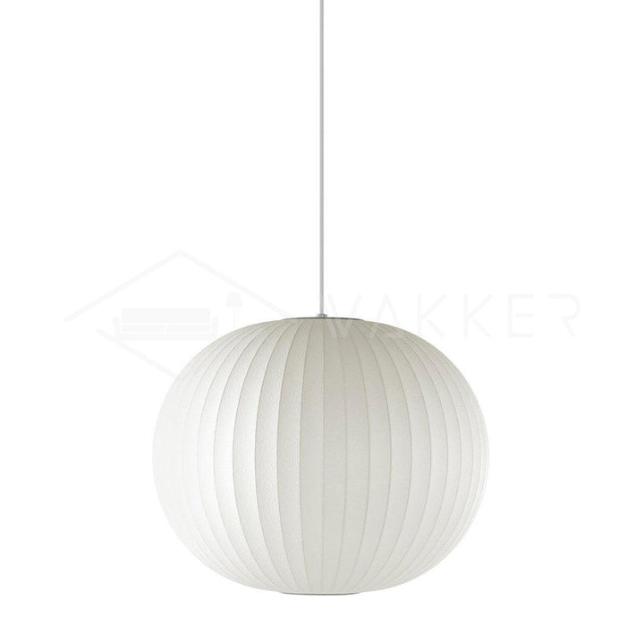 Nordelune: Lampada a sospensione con dettaglio in legno semilucido e paralume in tessuto bianco – per cucina e area colazione