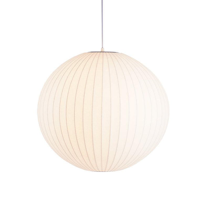 Nordelune: Lampada a sospensione con dettaglio in legno semilucido e paralume in tessuto bianco – per cucina e area colazione