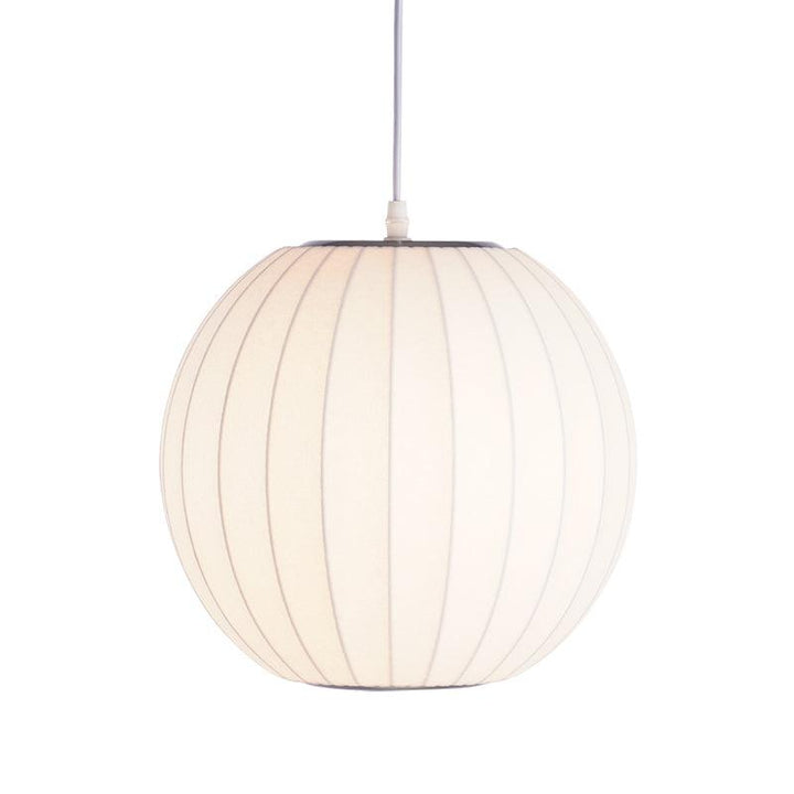 Nordelune: Lampada a sospensione con dettaglio in legno semilucido e paralume in tessuto bianco – per cucina e area colazione