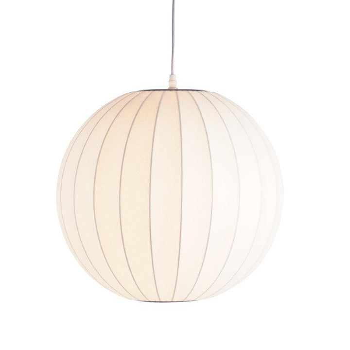 Nordelune: Lampada a sospensione con dettaglio in legno semilucido e paralume in tessuto bianco – per cucina e area colazione