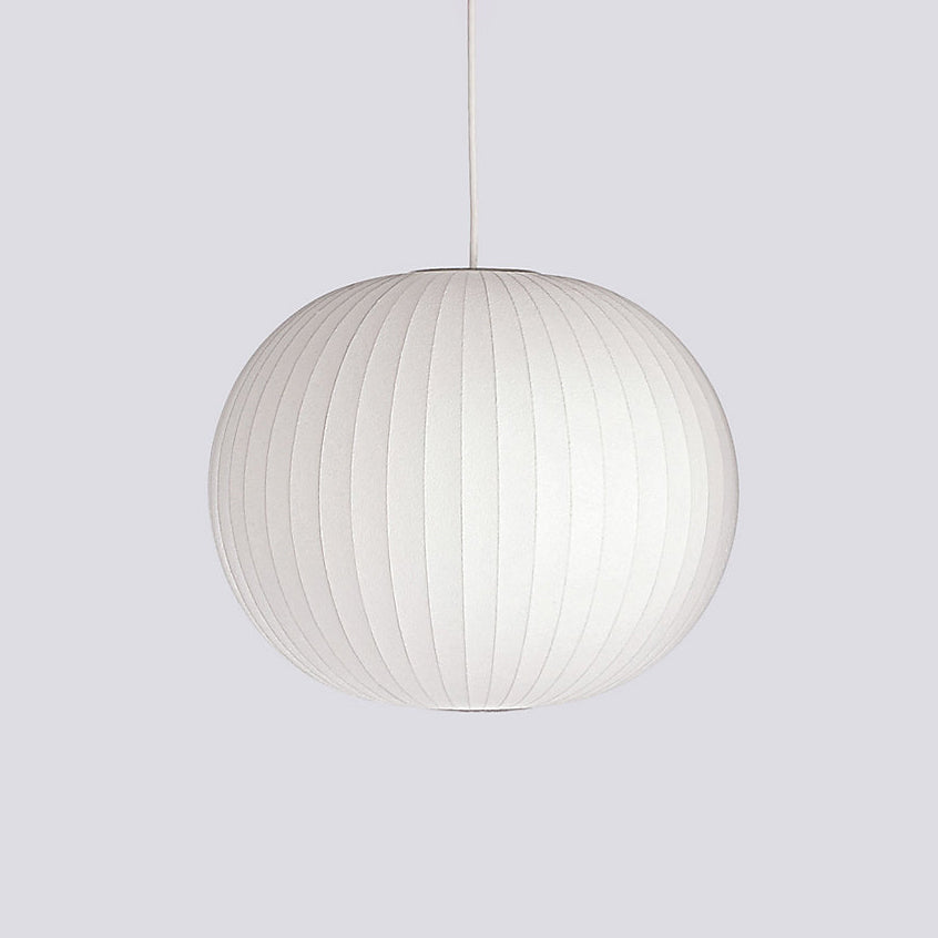 Nordelune: Lampada a sospensione con dettaglio in legno semilucido e paralume in tessuto bianco – per cucina e area colazione