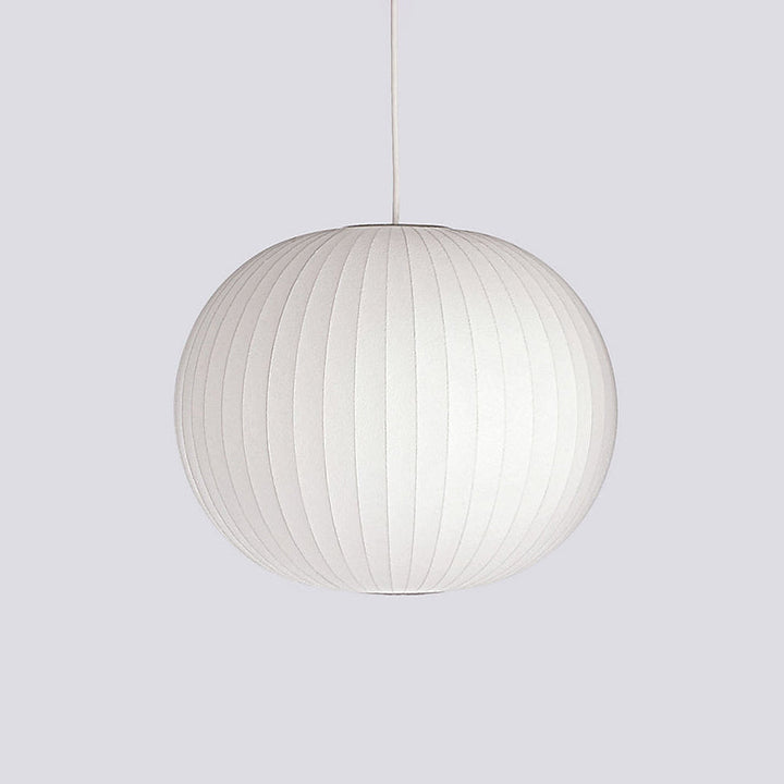 Nordelune: Lampada a sospensione con dettaglio in legno semilucido e paralume in tessuto bianco – per cucina e area colazione