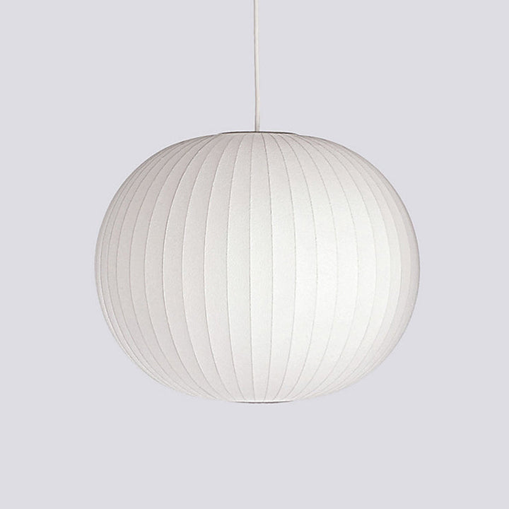 Nordelune: Lampada a sospensione con dettaglio in legno semilucido e paralume in tessuto bianco – per cucina e area colazione