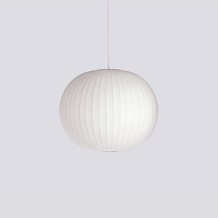 Nordelune: Lampada a sospensione con dettaglio in legno semilucido e paralume in tessuto bianco – per cucina e area colazione