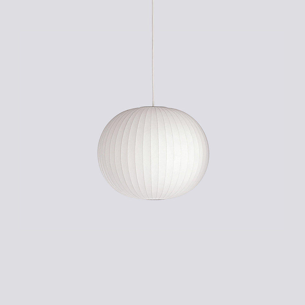 Nordelune: Lampada a sospensione con dettaglio in legno semilucido e paralume in tessuto bianco – per cucina e area colazione