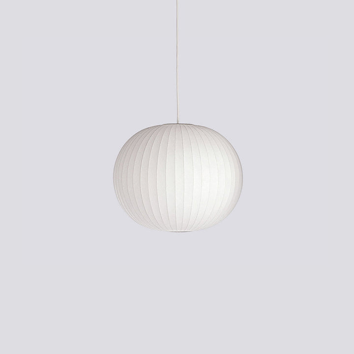 Nordelune: Lampada a sospensione con dettaglio in legno semilucido e paralume in tessuto bianco – per cucina e area colazione
