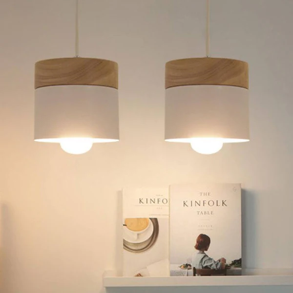 NordiLicht: Lampada a sospensione in legno e metallo – Luce di design colorata per camere dei bambini e angoli lettura