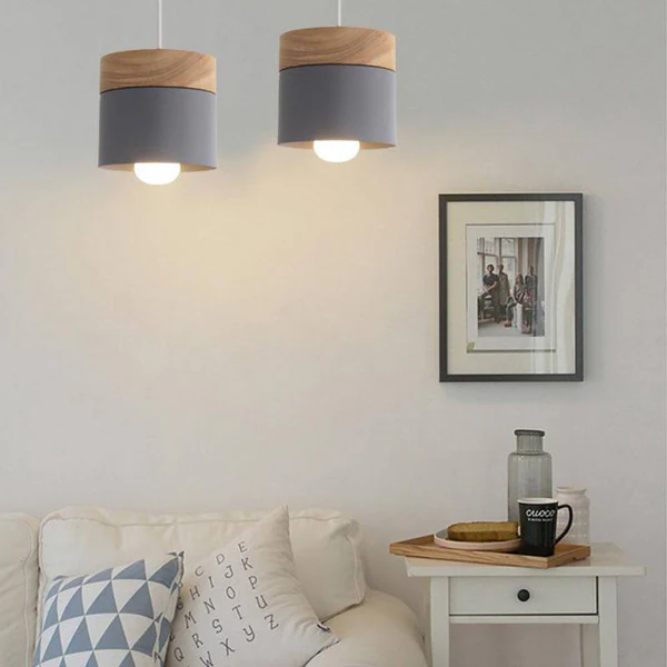 NordiLicht: Lampada a sospensione in legno e metallo – Luce di design colorata per camere dei bambini e angoli lettura