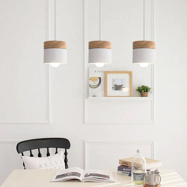 NordiLicht: Lampada a sospensione in legno e metallo – Luce di design colorata per camere dei bambini e angoli lettura