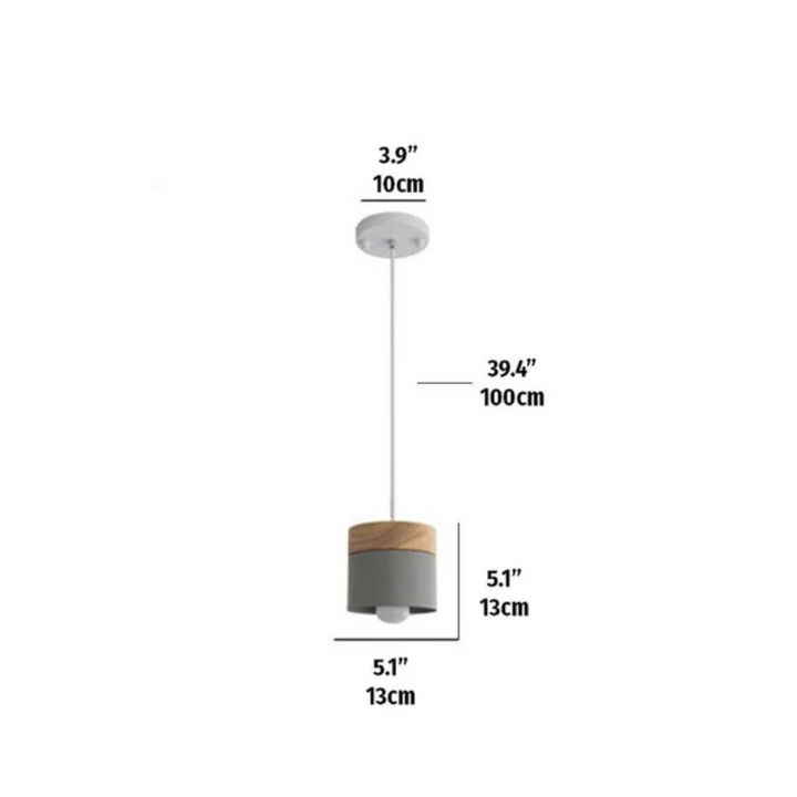 NordiLicht: Lampada a sospensione in legno e metallo – Luce di design colorata per camere dei bambini e angoli lettura