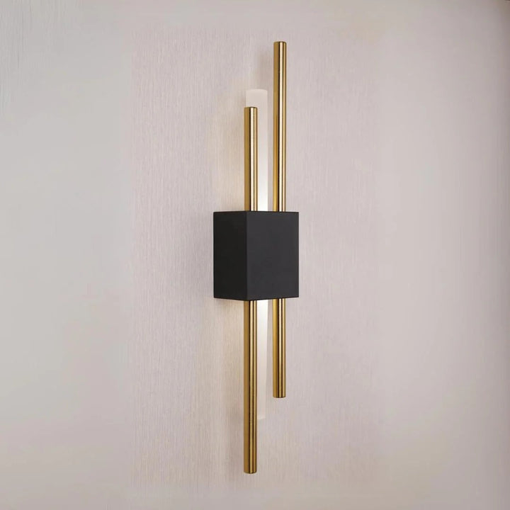 NordicGlanz: Applique LED nera moderna – design lussuoso con oro per soggiorno e sala da pranzo