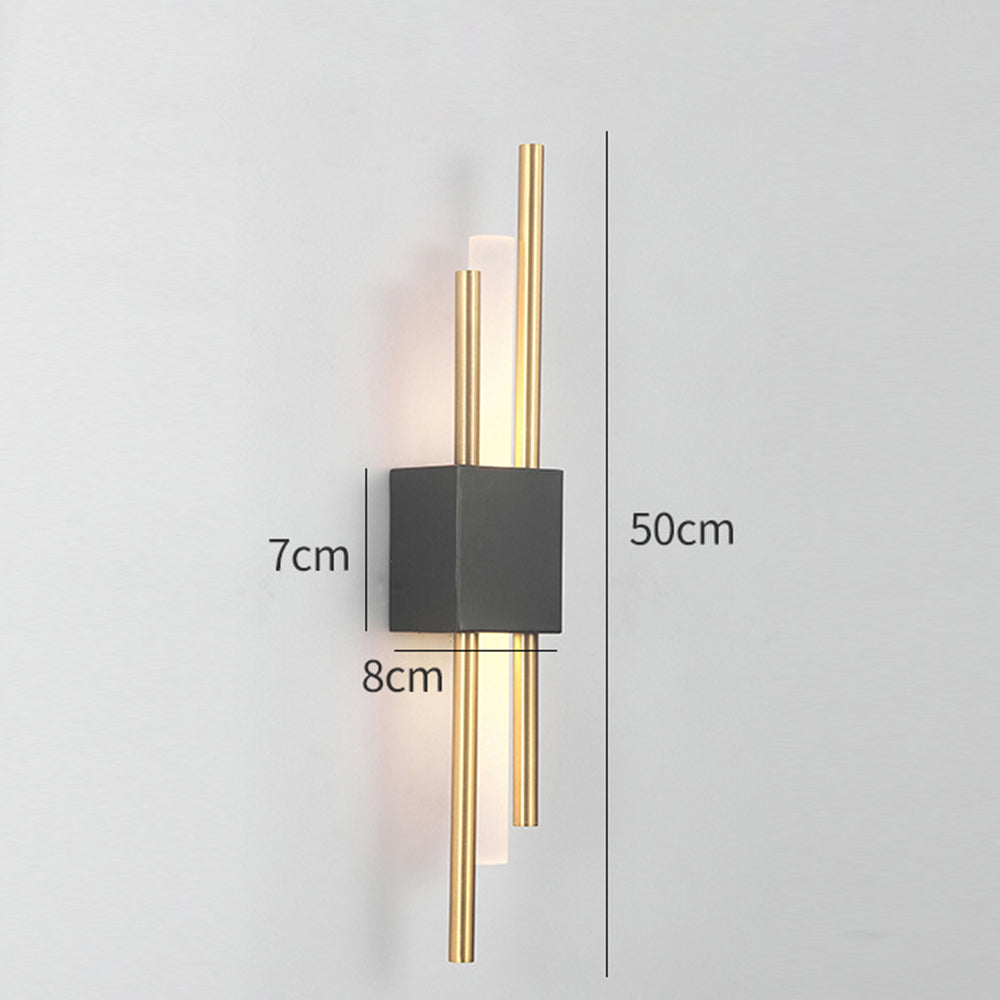 NordicGlanz: Applique LED nera moderna – design lussuoso con oro per soggiorno e sala da pranzo