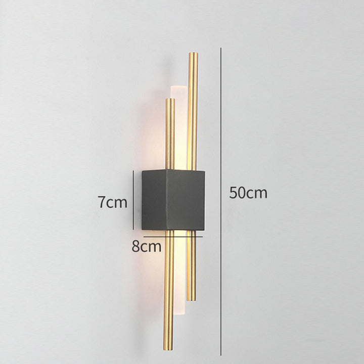 NordicGlanz: Applique LED nera moderna – design lussuoso con oro per soggiorno e sala da pranzo