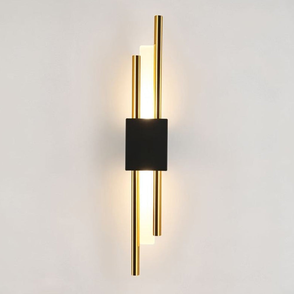 NordicGlanz: Applique LED nera moderna – design lussuoso con oro per soggiorno e sala da pranzo
