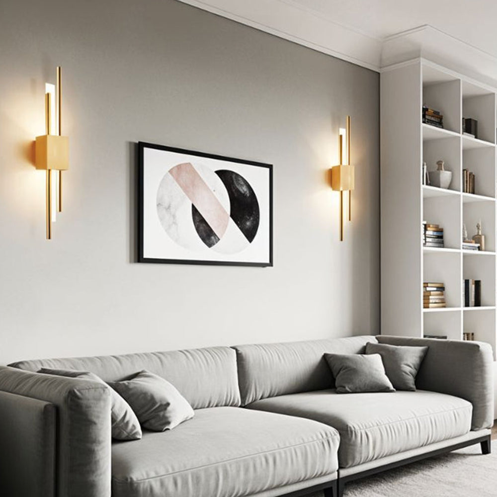 NordicGlanz: Applique LED nera moderna – design lussuoso con oro per soggiorno e sala da pranzo