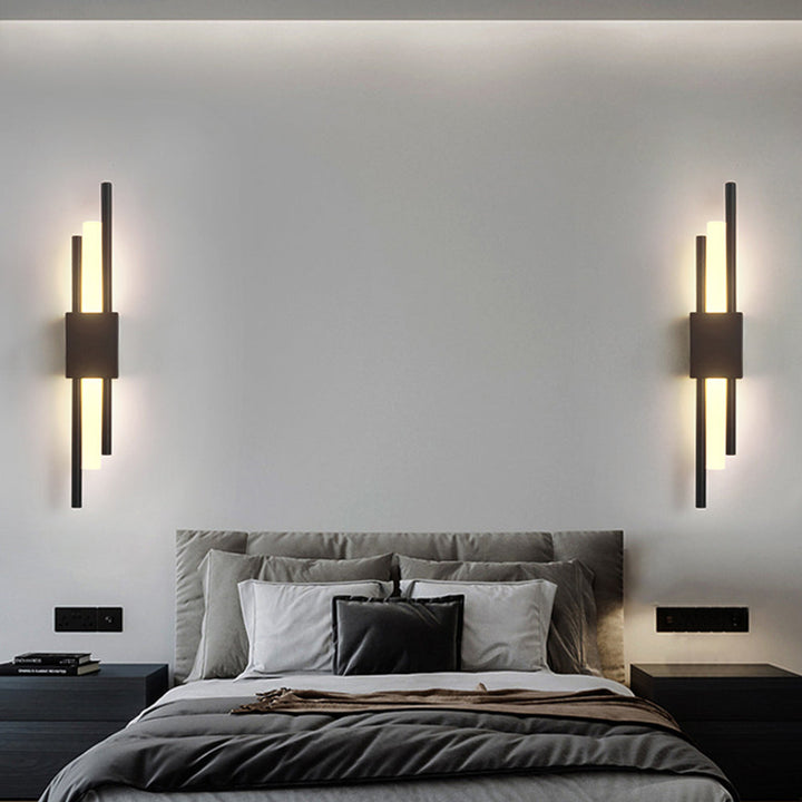 NordicGlanz: Applique LED nera moderna – design lussuoso con oro per soggiorno e sala da pranzo