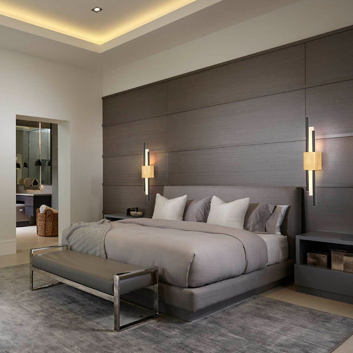 NordicGlanz: Applique LED nera moderna – design lussuoso con oro per soggiorno e sala da pranzo