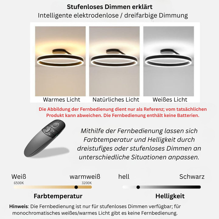 NordicLicht: Lampada da soffitto LED in metallo moderna e minimalista – elegante e luminosa per il soggiorno