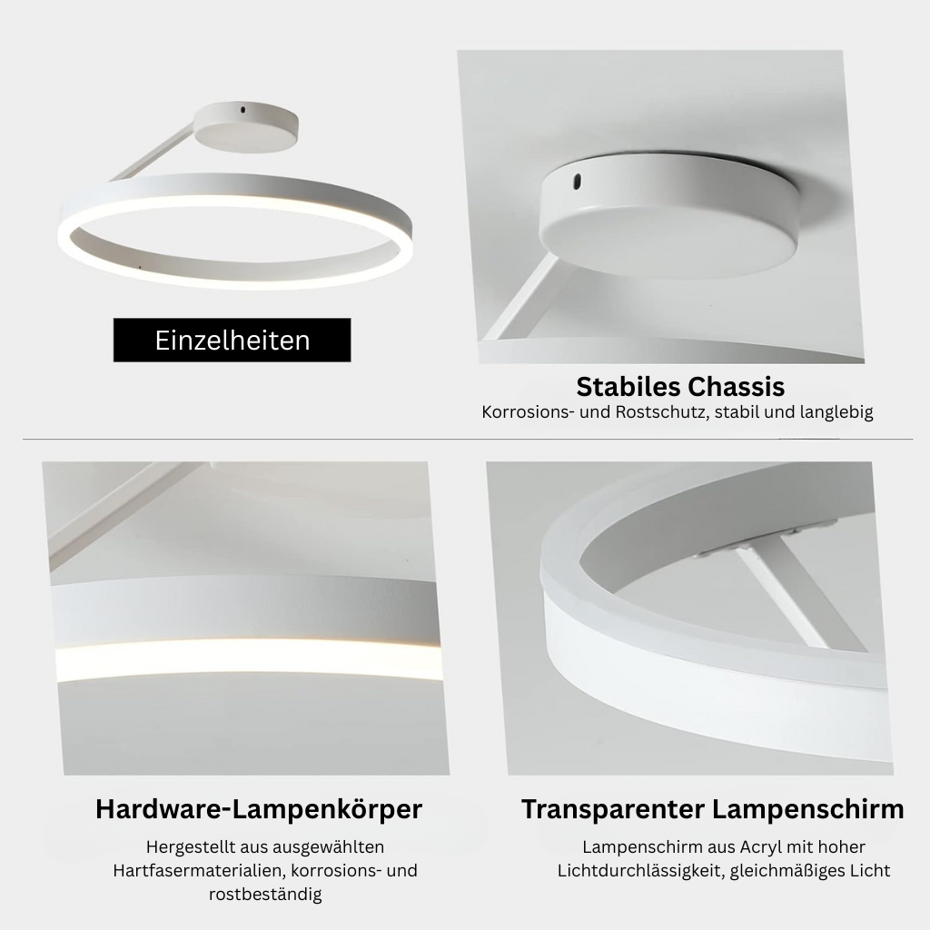 NordicLicht: Lampada da soffitto LED in metallo moderna e minimalista – elegante e luminosa per il soggiorno